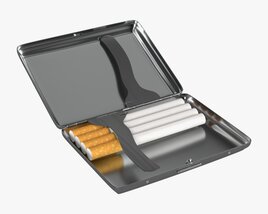 Metal Cigarette Case Box 04 Open 3D-Modell