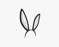 Headband Bunny Ears Black and White 3D-Modell