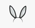 Headband Bunny Ears Black and White 3d model