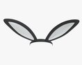 Headband Bunny Ears Black and White 3Dモデル