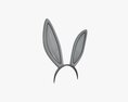Headband Bunny Ears Black and White Modelo 3d