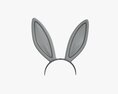 Headband Bunny Ears Black and White Modèle 3d