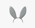 Headband Bunny Ears Black and White 3D模型