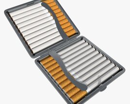 Metal Cigarette Case Box 05 Open 3D 모델 
