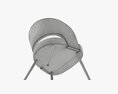 Modern Chair Upholstered 01 Modello 3D