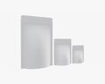 Plastic Food Pouch Mylar Bags White Mockup 3D-Modell