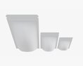 Plastic Food Pouch Mylar Bags White Mockup 3D модель