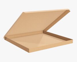 Pizza Cardboard Box Open 01 3D model
