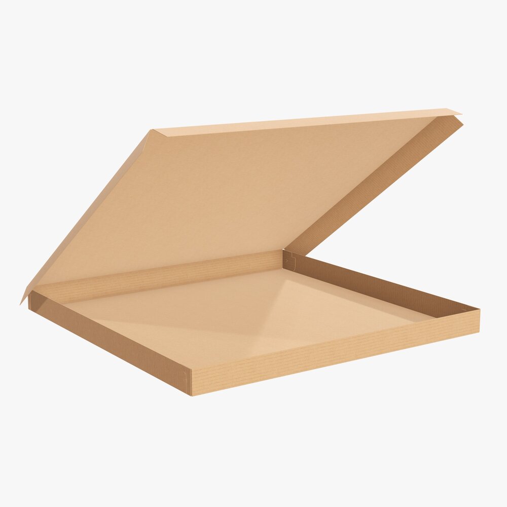 Pizza Cardboard Box Open 01 Modello 3D