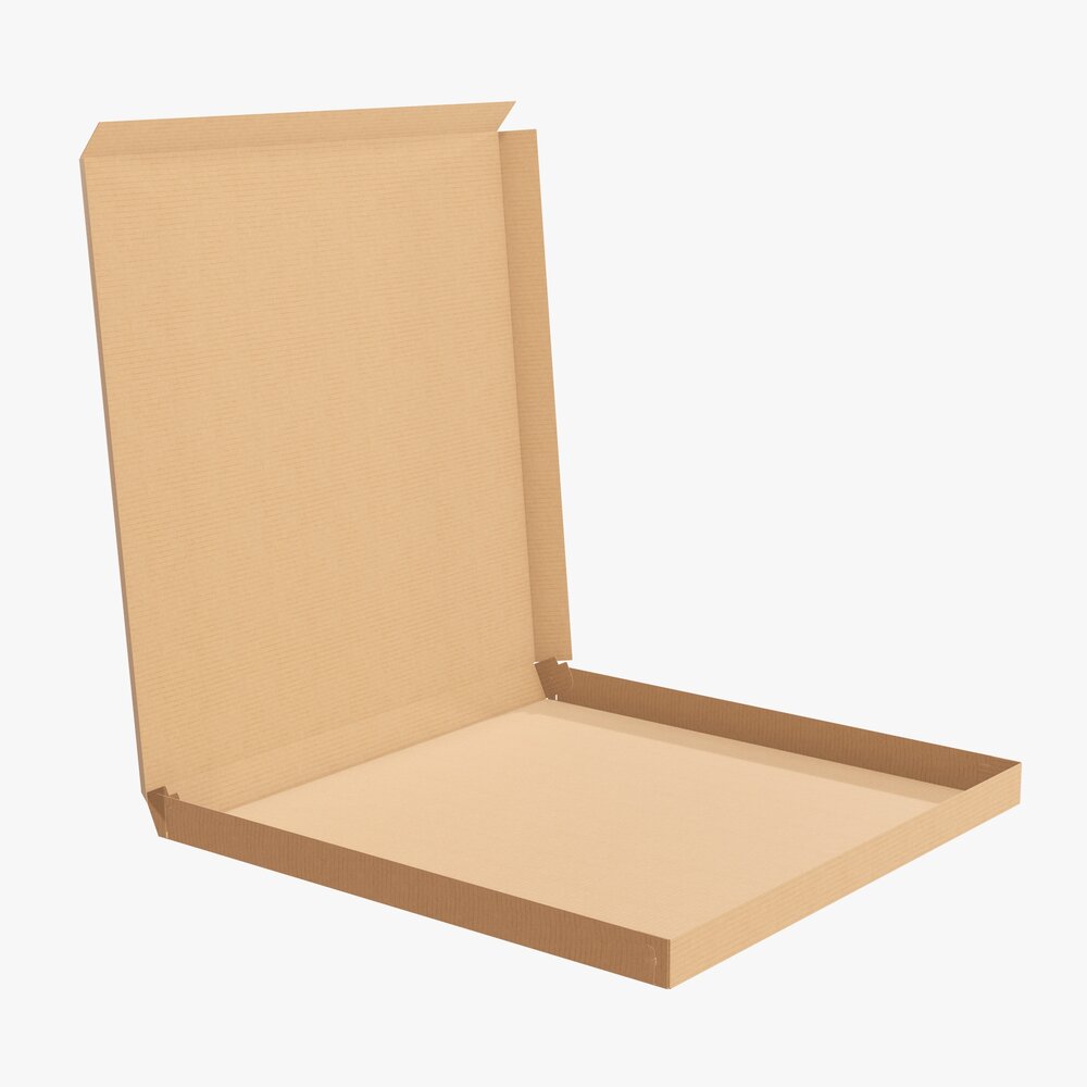 Pizza Cardboard Box Open 02 3D model