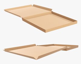 Pizza Cardboard Box Open 03 3D model