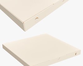 Pizza Small Cardboard Box Closed Modèle 3D
