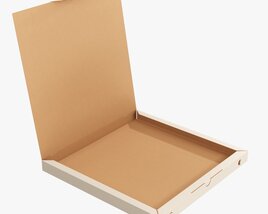Pizza Small Cardboard Box Open 01 Modelo 3D
