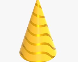 Yellow Party Hat 3D model