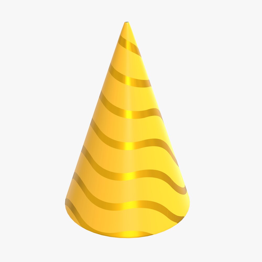 Yellow Party Hat 3D model