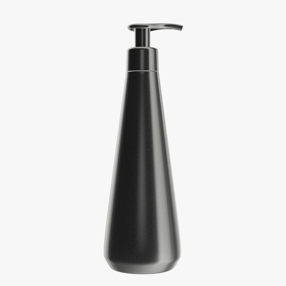 Plastic Shampoo Bottle With Dosator Cone Shape 3D模型