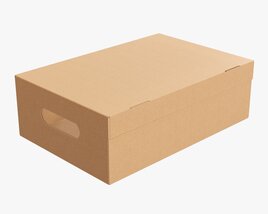 Shoes Cardboard Box Closed 3D 모델 