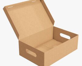Shoes Cardboard Box Open Modello 3D