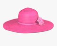 Floppy Summer Female Woman Hat Pink 3D 모델 