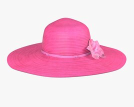 Floppy Summer Female Woman Hat Pink 3D model