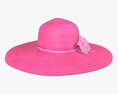 Floppy Summer Female Woman Hat Pink 3d model