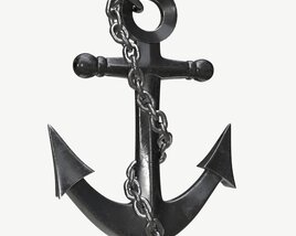 Wall Interior Decor Anchor With Chains 3D model