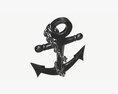 Wall Interior Decor Anchor With Chains 3D 모델 