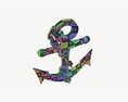 Wall Interior Decor Anchor With Chains Modelo 3D