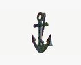 Wall Interior Decor Anchor With Chains 3d model