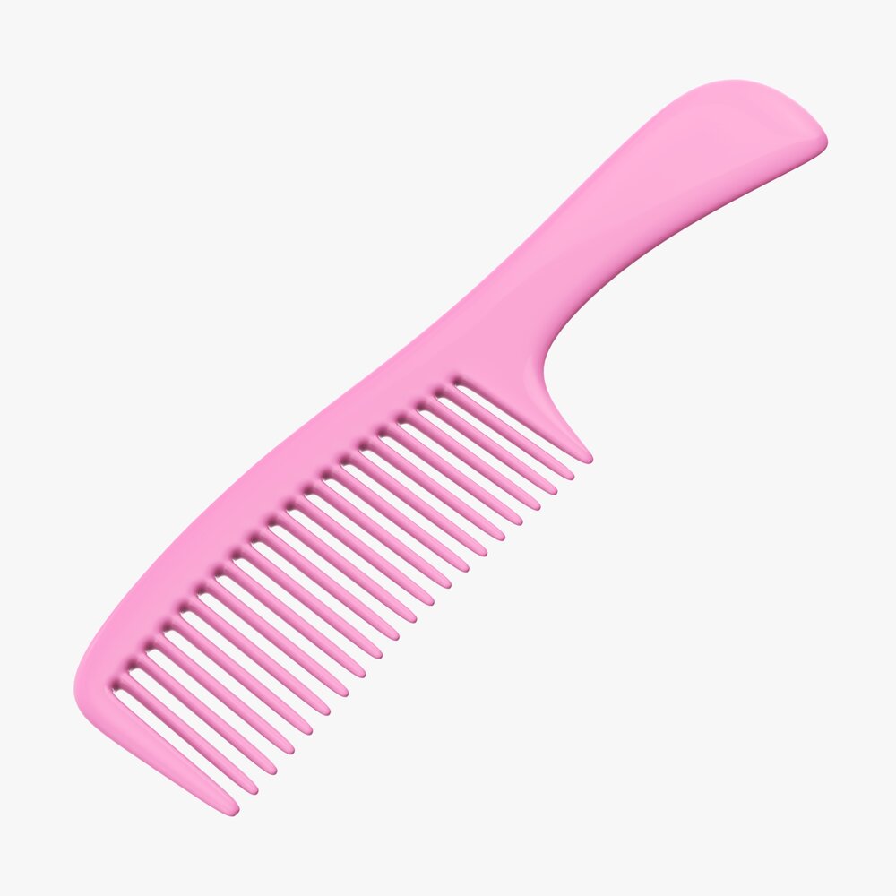 Wide Tooth Hair Comb 2 3D модель