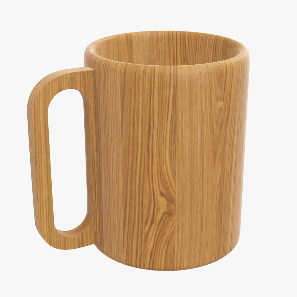 Wooden Mug Big Tableware 3Dモデル