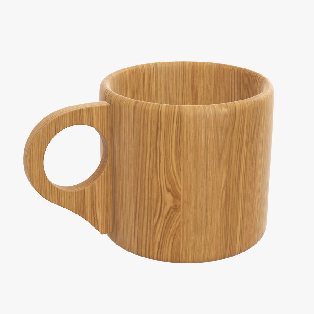 Wooden Mug Tableware 3D модель