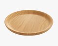 Wooden Round Tray Plate Tableware 3d model