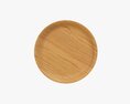 Wooden Round Tray Plate Tableware 3Dモデル