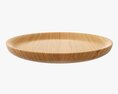 Wooden Round Tray Plate Tableware 3d model