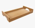 Wooden Tray With Handles Tableware 3D-Modell