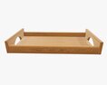 Wooden Tray With Handles Tableware 3D модель