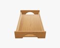 Wooden Tray With Handles Tableware 3D-Modell