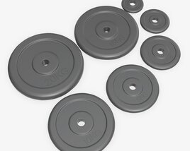 Barbell Rubberized Weight Set 3Dモデル