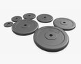 Barbell Rubberized Weight Set 3D 모델 
