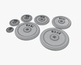 Barbell Weight Plate Set Chrome 3D 모델 