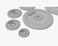 Barbell Weight Plate Set Chrome 3D 모델 
