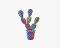 Cactus In Black Plastic Pot 3Dモデル