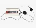 Cassette Tape Player With Headphone 3D 모델 