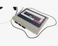 Cassette Tape Player With Headphone 3d model