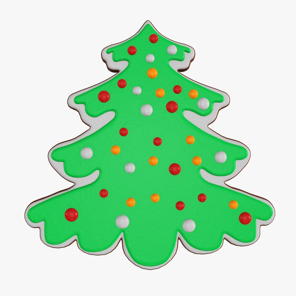 Christmas Cookie Fir Tree 02 Modèle 3D