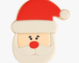 Christmas Cookie Santa Claus Head 3D модель