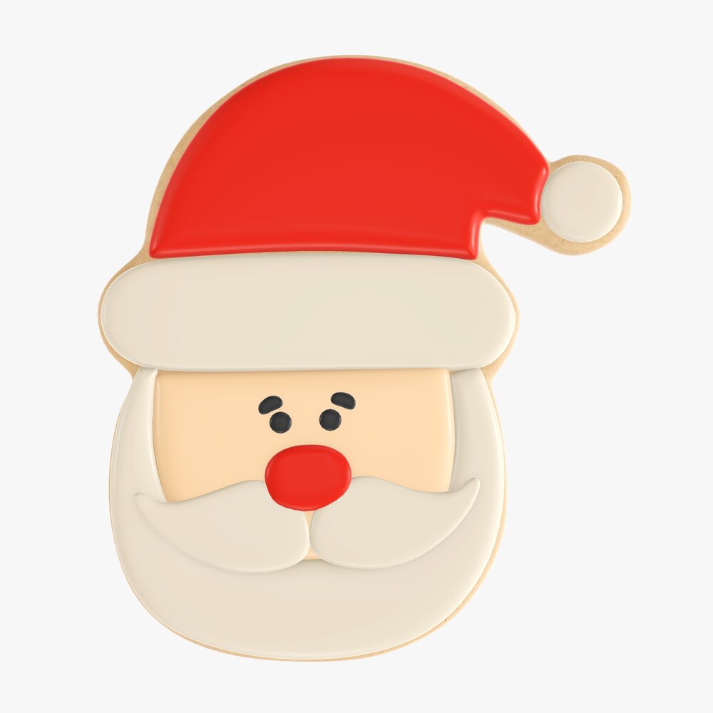 Christmas Cookie Santa Claus Head Modelo 3d