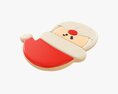 Christmas Cookie Santa Claus Head 3d model