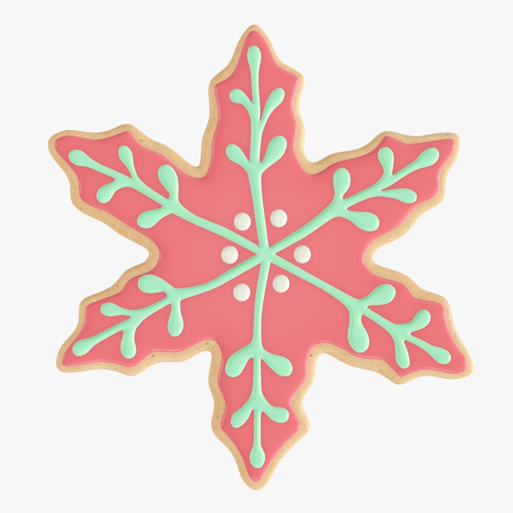 Christmas Cookie Snowflake Modello 3D